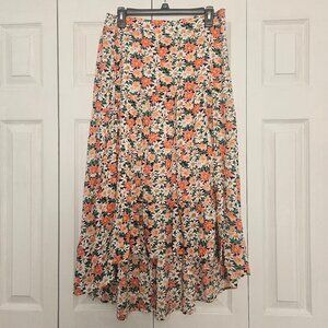 Women's Floral Print Boho Midi Skirt